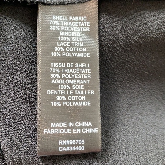 NWT Rebecca Taylor Black Crepe & Lace Sleeveless Peplum Blouse Size 10 - Picture 11 of 12